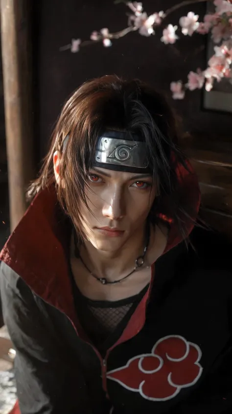 score_9, score_8_up, score_7_up, source_anime, detailed, wallpaper, beautiful details, itachi, itachi uchiha from naruto, 1boy, asian, man 28s, male focus,ultra realistic, cinematic lighting, red eyes