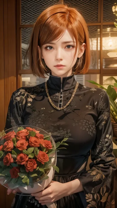 、4k、 obra-prima 、Extremely detailed eye、Ultra detailed、 A woman in、sozinho、Nobara、jujutsu kaisen、short hair