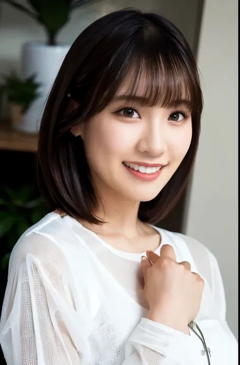 1girl, (white sheer blouse:1.6),(RAW photo, best quality), (realistic, photo-realistic:1.8), masterpiece, an extremely delicate and beautiful, extremely detailed, 2k wallpaper, Amazing, finely detail, extremely detailed CG unity 8k wallpaper, ultra-detaile...