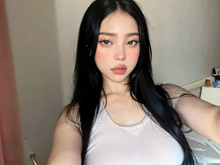 Yeji HD with cute lips and huge, an Asian adult woman , beautiful hair, Arms pretty , big , fleshy lips, beautiful eyes, very pretty eyes, very black hair