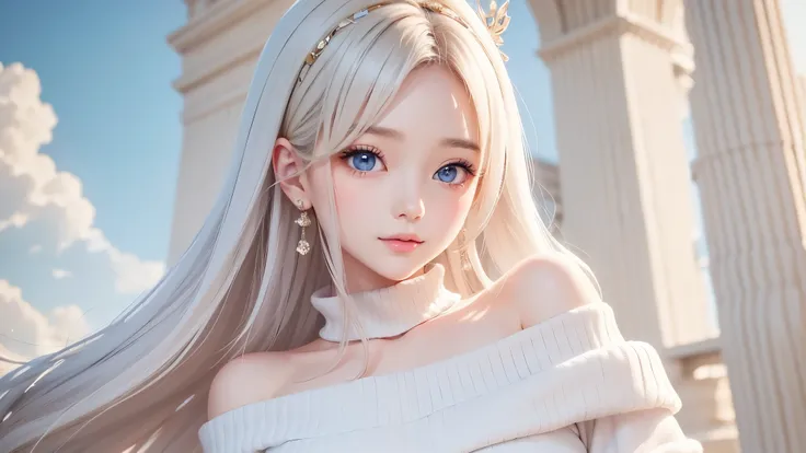 there is a woman in a white dress, artwork in the style of Gwaiz, Gwaiz on pixiv artstation, Gwaiz on artstation pixiv, Gwaiz, Fantasy Art Style, Gwaiz masterpiece, beautiful and elegant girl , drawing beautiful characters, Detailed Digital Anime Art, bl...