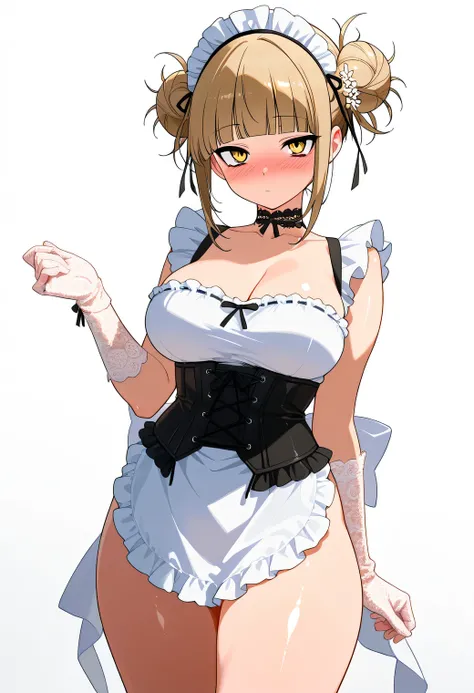 score_9, score_8_up, score_7_up, score_6_up, score_5_up, score_4_up, masterpiece, high quality, BREAK, 1girl, 1girl, white background, simple background, standing, nice legs, looking at viewer, nose blush, shiny legs, shiny body, shiny hair, clear skin, cl...