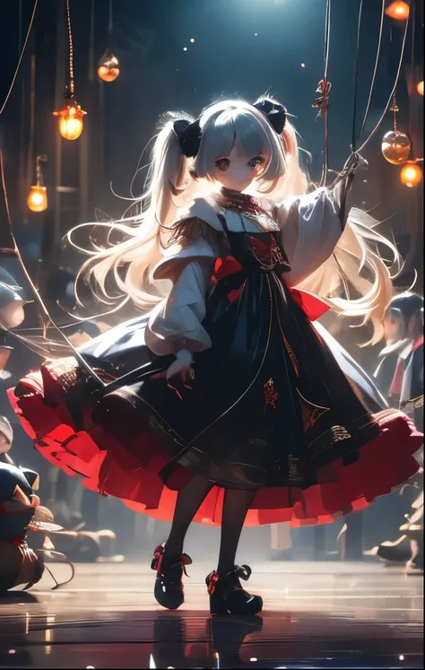 （（（ＳＦＷ、Highest quality、 first class masterpiece 、 Normal Body 、32k、  detailed face 、super precise、  normal hand、５refer to、Highest）））、ceria、Celia Claire、Beautiful Girl、 Silver Hair、twin tail、Glowing Hair、beautiful breasts、slender、 slim、Petite、 can be used、l...