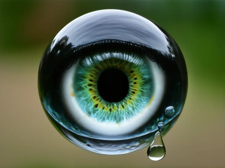 (masterpiece,best quality),(no humans),one glass ball shaped a eye,[[[purple grape hyacinth reflected in the ball]]], close-up:1.5,focus on the center of eyes,(water drop:1.5) below the eye,HDR,8k,digital art　　　　　　　　　　　　　　　　　　　