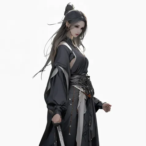 Front view of a woman,Extra large cup, are perfectly detailed,has exquisite facial features, Clothes are exquisite ,forest background, Game Character Design ,3D Rendering