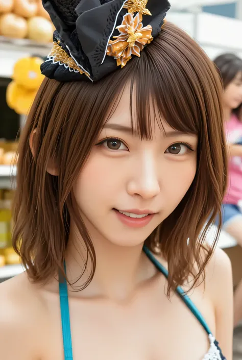 Very noble、She's horny and cute 、 beautiful brown hair 、 Please wear revealing clothes 、 Wear sensual and attractive lace 。Wear a sensual blue Hololive summer costume 。。。。。、 Vibrant Color Styles 、 It will captivate you with the best images in th...