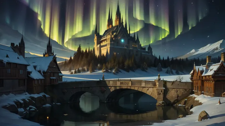 (detailed digital art), wide view of a majestic elven city built on several levels, with tall castles with spiraling towers, white stone walls studded with crystals, bridges of light connecting floating buildings, golden temples with arcane stained glass, ...