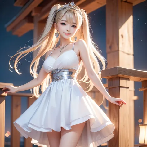 Masterpiece, top quality, high resolution, anatomically correct, ultra high definition. A balcony at night. A full moon. Beautiful night view. The light of a skyscraper can be seen. A beautiful girl. She is a beautiful Japanese woman. She is as beautiful a...