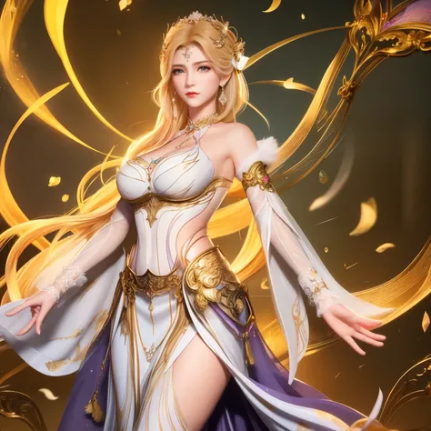 1Girls,Mature woman,looking at the audience,City photo , at night,jewelryผม,armor,shoulderเปลือย,jewelry,Earrings,cleavage,ปลอกneckโลหะ, Forehead diamond, Multicolored set, Cowboy Shooting, Purple tight-fitting dress ,blue eyes,White fur , Extremely gorgeo...
