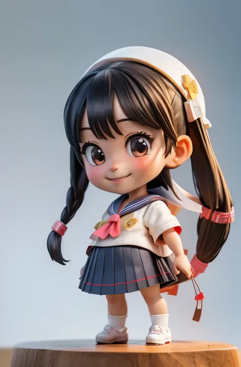 1 girl, Japanese high school girl, ((uniform, sailor suit)), (Walking the streets of Shibuya), (black hair),((smiles))masterpiece, best quality, best quality, Movie Lighting, ( Stereo lighting ), extremely detailed CG unity 8kの壁紙, Concentrated, extremely d...