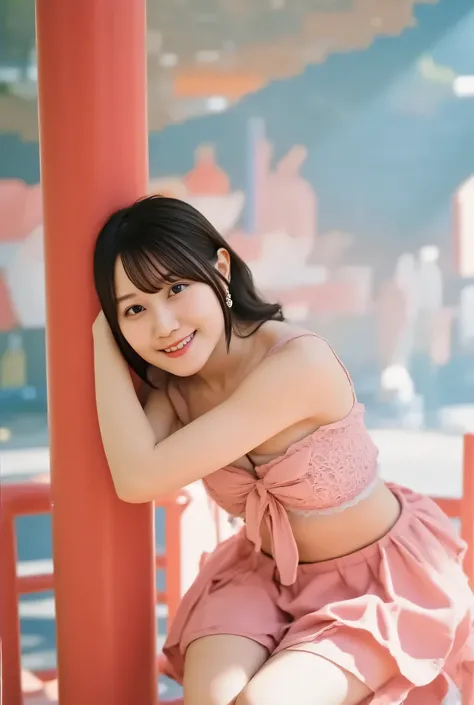 Very noble、She's horny and cute 、 beautiful brown hair 、 Please wear revealing clothes 、 Wear sensual and attractive lace 。Wear a sensual pink Hololive summer costume 。。。。。、 Vibrant Color Styles 、 It will captivate you with the best images in th...