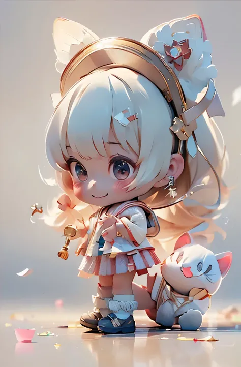 1 girl, Japanese high school girl, ((uniform, sailor suit)), (Walking the streets of Shibuya), (white cat ear headband with earrings),((smiles))masterpiece, best quality, best quality, Movie Lighting, ( Stereo lighting ), extremely detailed CG unity 8kの壁紙,...
