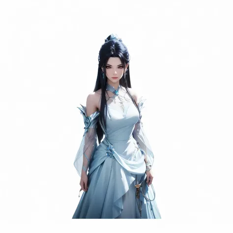 Front view of a woman，Extra large cup， are perfectly detailed，has exquisite facial features， Clothes are exquisite ， Game Character Design ，3D Rendering