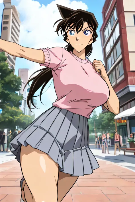 NSFW,((high kick1.1)),(Legs are high above the head),(( I balance)),((cowboy shot1.5)), ((cowboy shot:1.47)),(( full body zoom )),closed mouth, Her hairstyle is longhair,((thick thighs:1.12)),black hair color, ((serious)),(()),((large breasts)),curvy,inver...