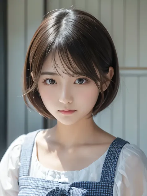 ( best quality:1.5), 1girl, solo,short hair, round face, Japanese,
