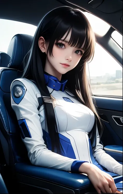 （（（ＳＦＷ、Highest quality、 first class masterpiece 、 normal body 、32k、  detailed face 、super precise、  normal hand、５refer to、Highest）））、Tsuzaki Aoba、aoba-tsuzaki、『JINKI』、Beautiful Girl、black hair、long hair、beautiful breasts、slender、 slim、Petite、 can be used、b...