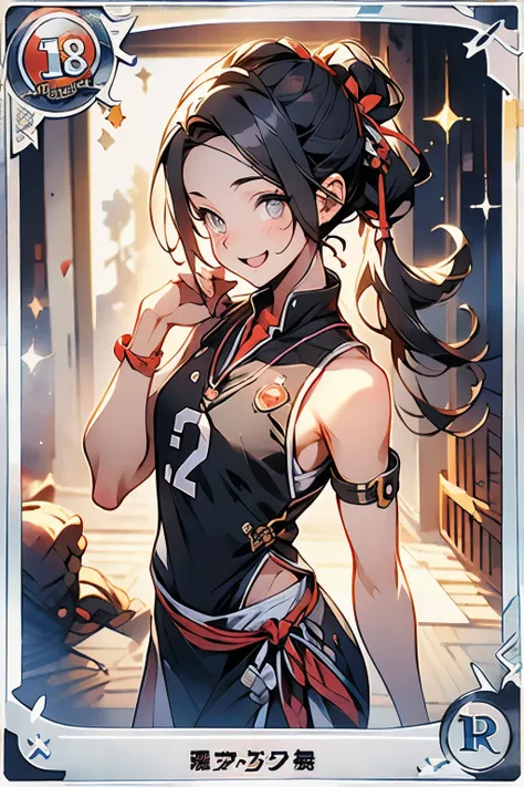 (trading card:1.3),(from above:1.0),(Shoot from the side:1.1),masterpiece, 1 boy, thin waist, Optimal,tmasterpiece,high resolution,best quality,Hyper HD,super detail,Awards,Cute 18-year-old boy ,(upper body),anatomically correct,basketball uniform,sight,...