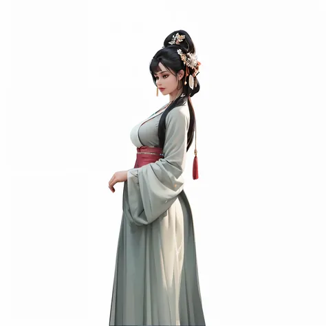 Front view of a woman，Extra large cup， are perfectly detailed，has exquisite facial features， Clothes are exquisite ， Game Character Design ，3D Rendering