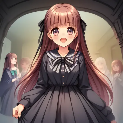 (highest quality, masterpiece:1.2), highest quality, High resolution, 1080p, 8K, (Three Too beautiful noble pure clean neat (170cm tall) ethereal girls are standing calmly and taking me to their world together, (intelligent and perfectly balanced slender b...