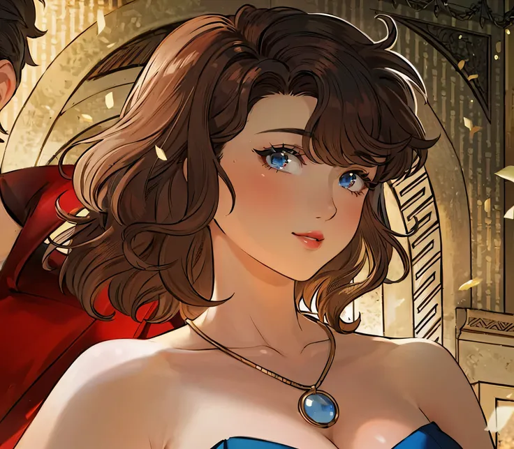 beautiful eyes, perfect lips, red lips, cute tender smile, beautiful look full of confidence, beautiful woman, perfect line art