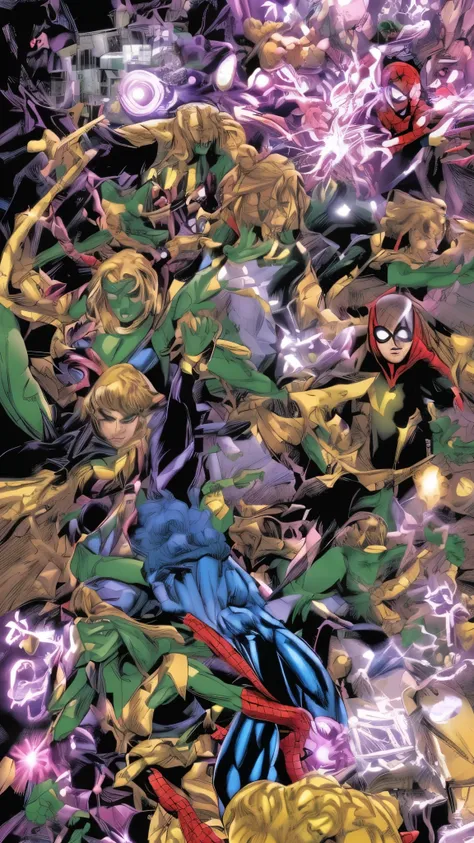 Spider-Man versus doctor doom in the multiverse with the new improved spider-venom new world war with the fantastic four heroes 