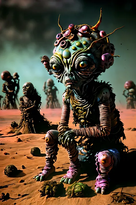 Many faces are growing wherever and on whoever they can, gothichorrorai, organic creatures search for food and blood and someone to devour, they wait with sharp teeth and watchful eyes, SPY and NOT ART are both SATAN. The bright sunlight melts their featur...