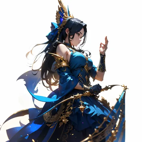 Front view of a woman，H cup， are perfectly detailed，has exquisite facial features， Clothes are exquisite ， Game Character Design ，3D Rendering