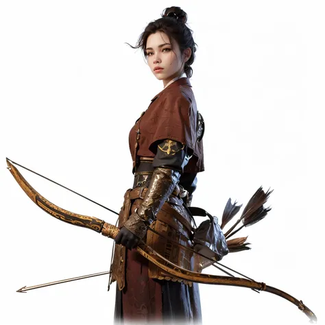 Front view of a woman,H cup, are perfectly detailed,has exquisite facial features, Clothes are exquisite , Game Character Design ,3D Rendering