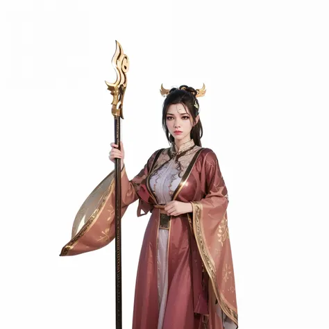 Front view of a woman,H cup, are perfectly detailed,has exquisite facial features, Clothes are exquisite , Game Character Design ,3D Rendering