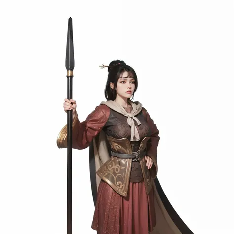 Front view of a woman,H cup, are perfectly detailed,has exquisite facial features, Clothes are exquisite , Game Character Design ,3D Rendering