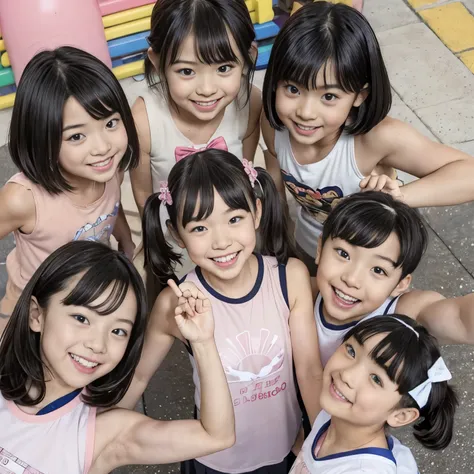 filling machine that divides Canadian、(  There 5 cute elementary school students  ) ,((Group of 5)),cute girl model,((harem )),  5 elementary school students are so cute  ,  all girls are underdeveloped  ,  ((  unworn    )) ,  HD Images, masterpiece, accur...