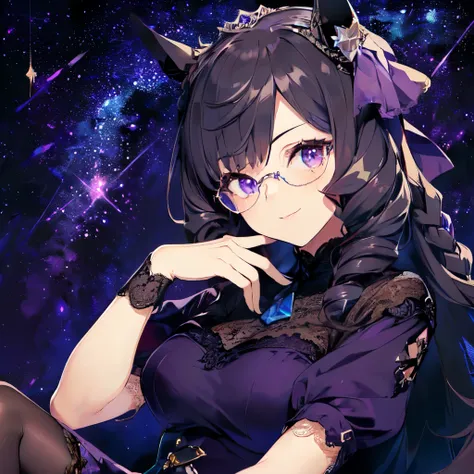 (Solo: 2). Girl. (Girl with horse ears: 1.5). (Girl with horse tail: 1.5). (Muscular girl: 1.5). (Full beautiful breasts: 1.5). (Black hair: 1.5). (Sitting torture: 1.5). (Hidden fingers: 1.5). (Hidden hands: 1.5). (Arms crossed: 1.5). (Flashy blue sheer s...