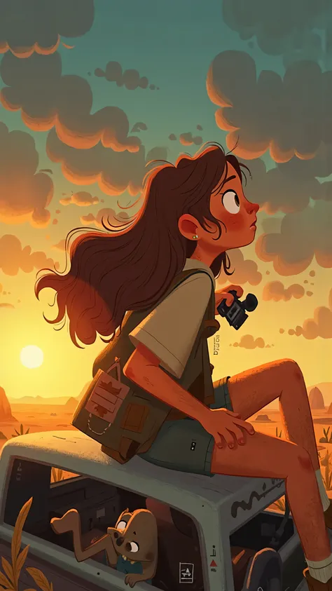 Vision,Side of the lens,{x} The image focuses on the connection between the character's determination and depth of nature {x} {x} The image focuses on the connection between the character's determination and depth of nature {x} Naturally flowing long brown...