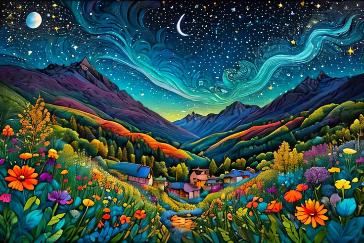 Mysterious、 adorable by design、Euphoria、flower、vitality、multicolored、strong、goddess、universe、exist、spread、 is playing、 neutral