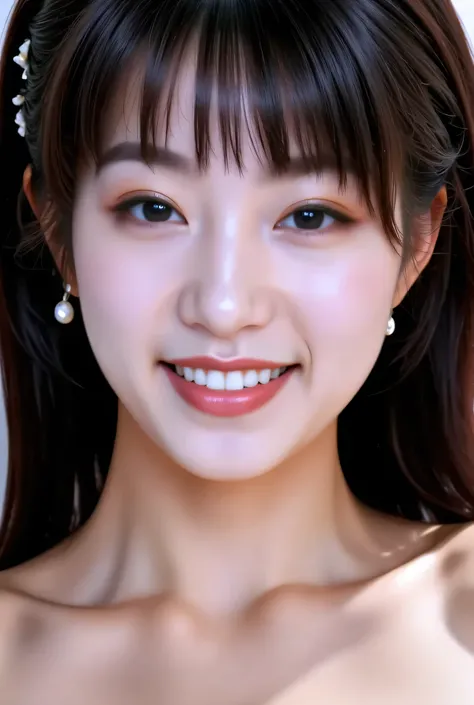 {{8K},{Top Quality},{Masterpiece},{Realistic},{Highly Detailed},{Photorealistic},{{{Black Hair}},{{{(Straight Hair}}},{{Bangs:1.8)}},{{Detailed Face},{Detailed Eyes}},{{Lipstick}},{Fine Skin},{Fair Skin},{{{topless:2}}},{{((topless,High School Girl:18 Year...