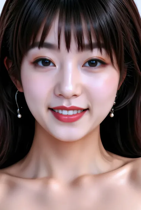 {{8k},{Highest Quality},{masterpiece},{realistic},{very detailed},{photorealistic},{{{black hair}},{{{( straight hair }}},{{bungs:1.8)}},{{detailed face},{detailed eyes}},{{lipstick}},{fine skin},{Fair skin},{{{topless:2}}},{{((topless,high school girl:18 ...