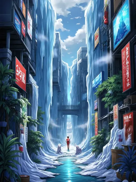 
anime, Japan. manga, ice, city 
