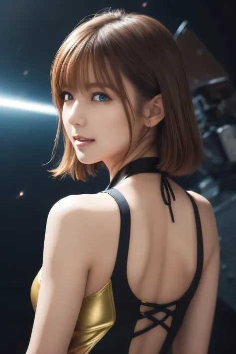 Space ship, captain future, comet, extremely fine and beautiful design, illustration, masterpiece,best quality, high resolution, 8k, sf,space fantasy, extremely beautiful and fain design, extremely fine and beautiful colors, An anime girl with shoulder-len...