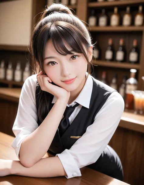 score_9, score_8_up, score_7_up, super detailed, 32K, Masterpiece, top quality, super high definition ,nsfw, official art, photorealistic, 1 classy Japanese girl, ((ponytail)), black hair, smaller face, natural makeup, cute face, small breasts, curvy body,...