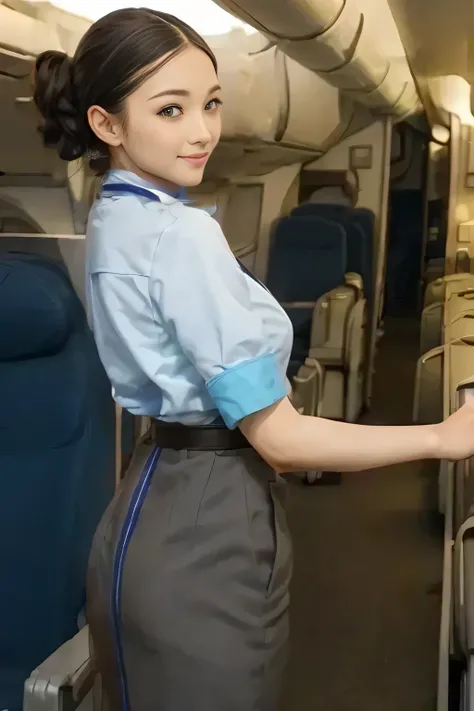 (masterpiece:1.2, Highest Quality:1.2), 32kHDR, high image quality 。 perfect for loosely aligning your legs , (alone、 1 girl on break day)、( daytime building rooftop 、 Professional Lighting )、 against the roof of a building 、(ANA Flight Attendant Uni...