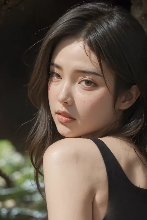 ( a age girl ), (Korean Girl), (, not looking at the camera), (be distracted), (((  regular size chest  )), (eyes beautiful and detailed), (lips beautiful and detailed), (of very detailed eyes and faces.), (Realistic face), (long hair), (red caramel hair),...