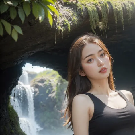 ( a age girl ), (Korean Girl), (, not looking at the camera), (be distracted), (((  regular size chest  )), (eyes beautiful and detailed), (lips beautiful and detailed), (of very detailed eyes and faces.), (Realistic face), (long hair), (red caramel hair),...