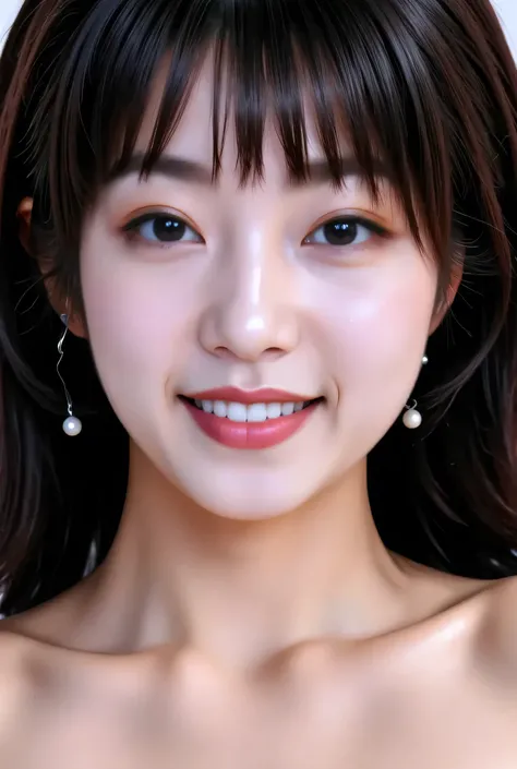 {{8k},{Highest Quality},{masterpiece},{realistic},{very detailed},{photorealistic},{{{black hair}},{{{( straight hair }}},{{bungs:1.8)}},{{detailed face},{detailed eyes}},{{lipstick}},{fine skin},{Fair skin},{{{topless:2}}},{{((topless,high school girl:18 ...