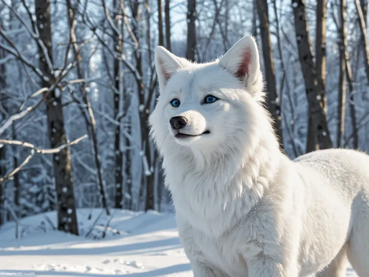 realistic, arctic fox, curled up, soft snow burrow, peaceful winter scene, detailed arctic fox, fluffy fur, calm expression, peaceful pose, snowy environment, icy background, frozen landscape, cold atmosphere, snowflakes, sunlight reflecting off snow, 4k, ...