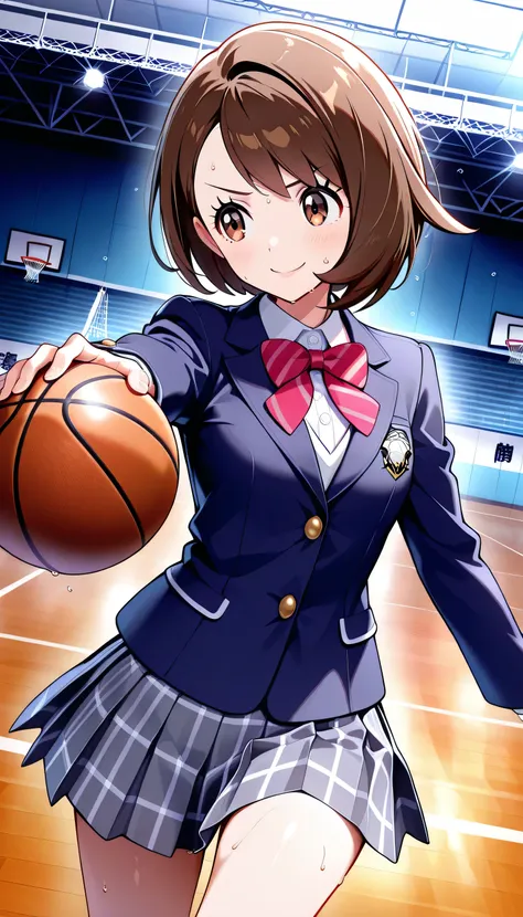 zzGloria, brown hair, brown eyes, beautiful shining eyes,  glossy lips , Very Detailed目と顔, long eyelashes, perfect face, perfect hand in h,  perfect leg,  perfect fingertips, (Highest Quality, Very Detailed, CG illustration, masterpiece:1.2, Best Aesthetic...