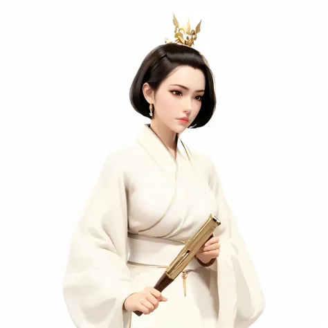 Front view of a woman,H cup, are perfectly detailed,has exquisite facial features, Clothes are exquisite , Game Character Design ,3D Rendering
