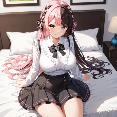 master piece,Best Quality,Super detailed,High resolution,Extremely detailed CG,Unity 8K Wallpaper,weat,score_9, score_8_up, score_7_up, score_6_up, score_5_up, score_4_up, source_anime,TachibanaHinano,blue eyes, two-tone hair, long hair, french braid, hair...