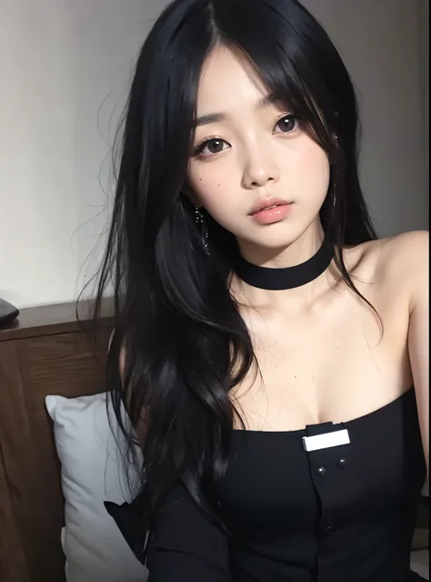 a close up of a woman in a black dress posing for a photo, Jennie Blackpink, gemma chen, young cute wan asian face, Kitagawa Sailor, xintong chen, Wenfei Ye, jossi do blackpink, Lulu Chen, shiori teshirogi, aoi ogata | | | | | | | | | | | | | | | | | | | |...