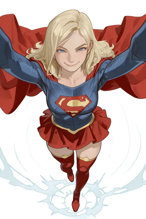 (yoneyama mai:0.8)，(watercolor art)，realistic,(anime lines:0.7),
materpiece,amazing quality, high quality,best quality, very awa,  highres, absurdres,uncensored,very aesthetic,BREAK,

Supegirl (DC), mrfuga, FuggaMr, 1girl, solo, thighhighs,thigh boots,blue...