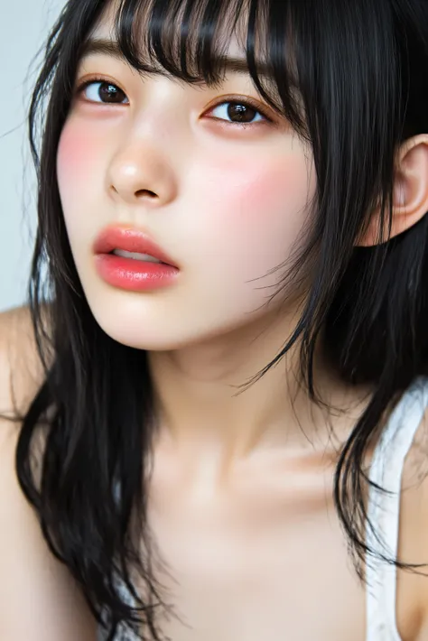 (((((Girls in their 20s:2、Japanese、babyface、white skin))))), details顔の質感、 details口元、 reddened skin、 details肌の質感、(masterpiece,Highest Quality:1.9),8k, details, details毛穴,reality, bedroom、 seat 、( all over the body、Writhing、open your mouth、drool、water tha...